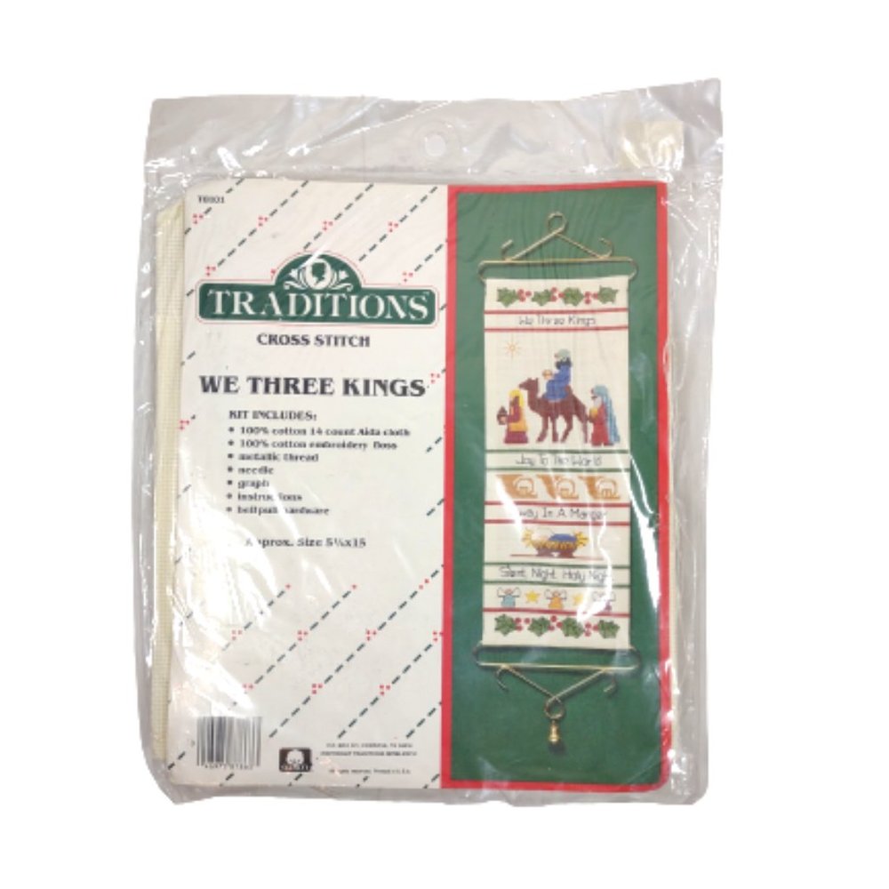 Traditions Cross Stitch We Three Kings Wall Hanging Kit Christmas Craft Decor